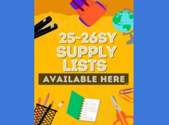 School Supply Lists 25/26SY
